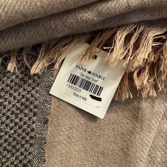 Paper source tan gray scarf NWT could be a mask - Picture 7 of 7